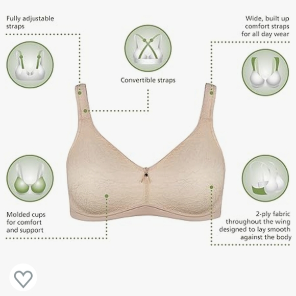 Wonder Bra eco wireless bra white lace/NEW - Picture 4 of 8